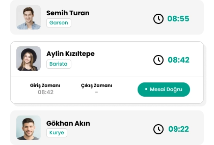 Giriş Çıkış Saatlerini Takip Edin